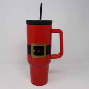 Hallmark Santa Metal Insulated Travel Mug Tumbler 40 Oz Christmas 2024 w/Straw